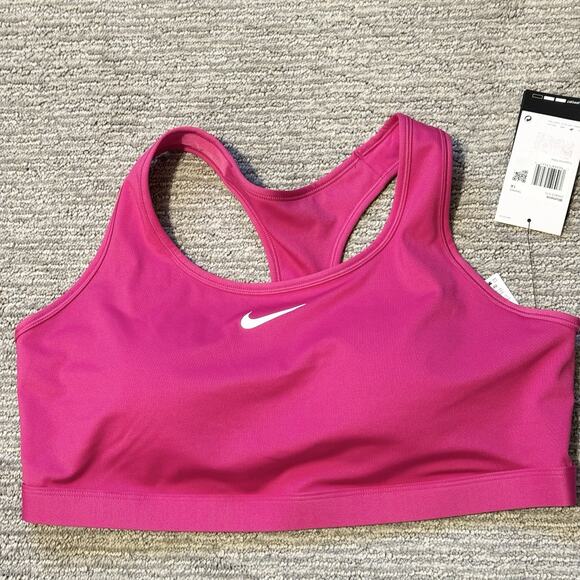 Nike Swoosh Medium Support Women's Padded Sports Bra, Pink, Size 1X - Picture 1 of 8